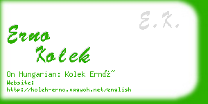 erno kolek business card